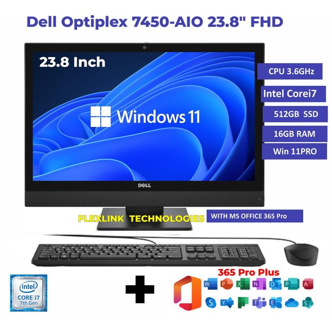 <送料無料> DELL OptiPlex 7450 i7/8GB/Office有 DELL OptiPlex 7450 All-in-One PC Intel® Core™ i7, 16GB RAM