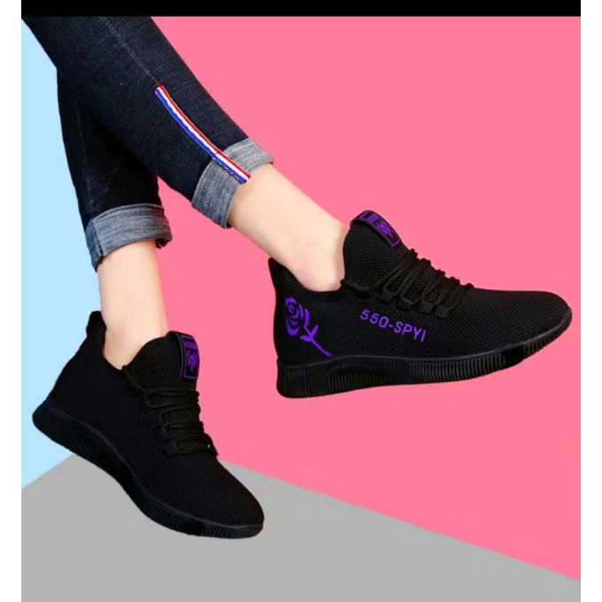 black purple running shoes