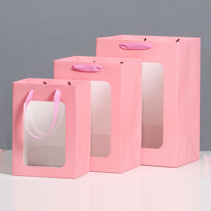 Cerise Twist Handle Paper Carrier Bag - Plain – Print on Paper Bags