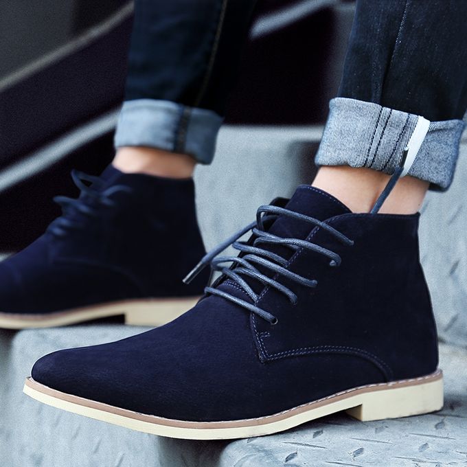 blue suede shoes mens outfit