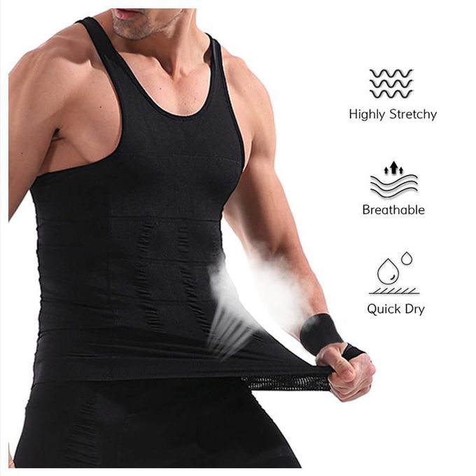 Generic 5PCS Men Body Shaper Slimming Tummy Shaping Vest Tight Fit  Undershirt Tank-Tops