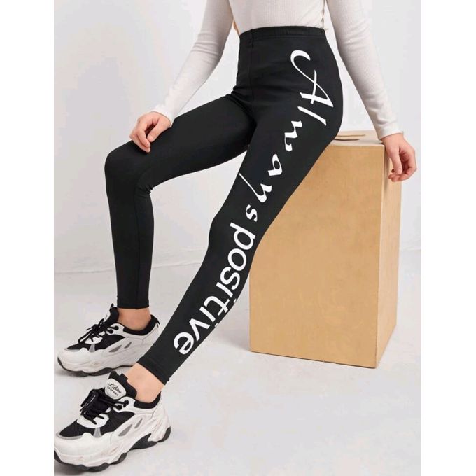 SHEIN Girls Always Positive Graphic 