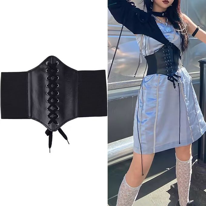 Generic Fashion Elastic Corset Bustier Slimming Waistband Leather