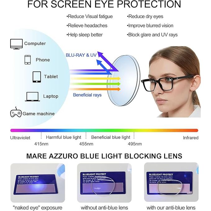 Anti Blue Light Glasses Black Frame Simple Fashion Eyewear - Image 6