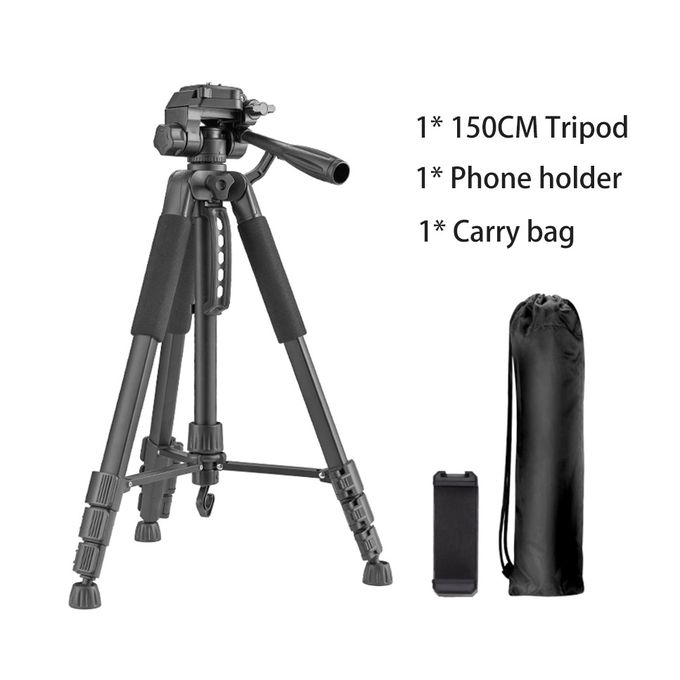 Professional 3366 Aluminum Tripod (55-Inch), Universal Lightweight Tripod  with Mobile Phone Holder Mount & Carry