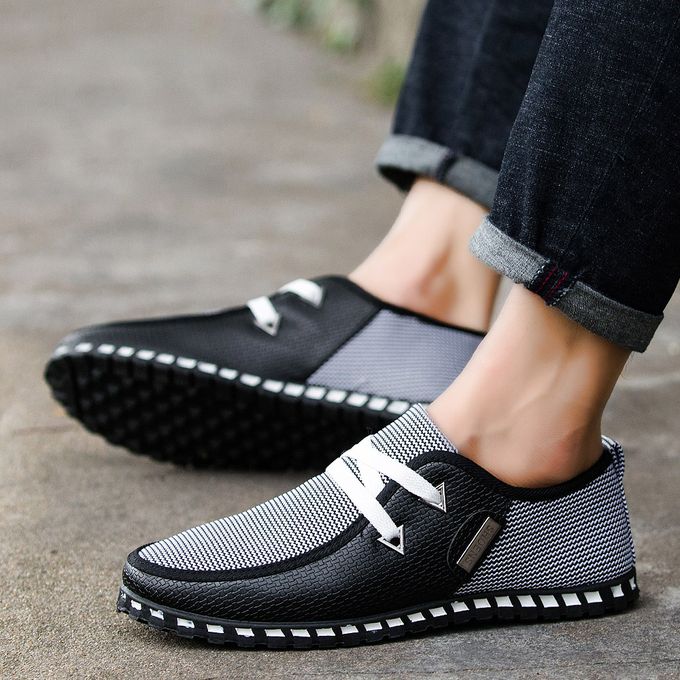 Fashion Men's Casual Shoes Business Shoes Leather Shoes - Black/White |  Jumia Nigeria