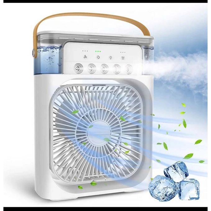 Generic Mini USB Humidifier Fan With Led Light -Air Cooler