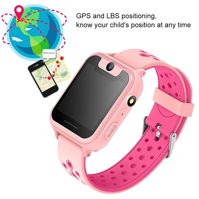 Generic Kids Smartwatch With GPS Smart Watch For Boys Girls, Pink | Jumia  Nigeria