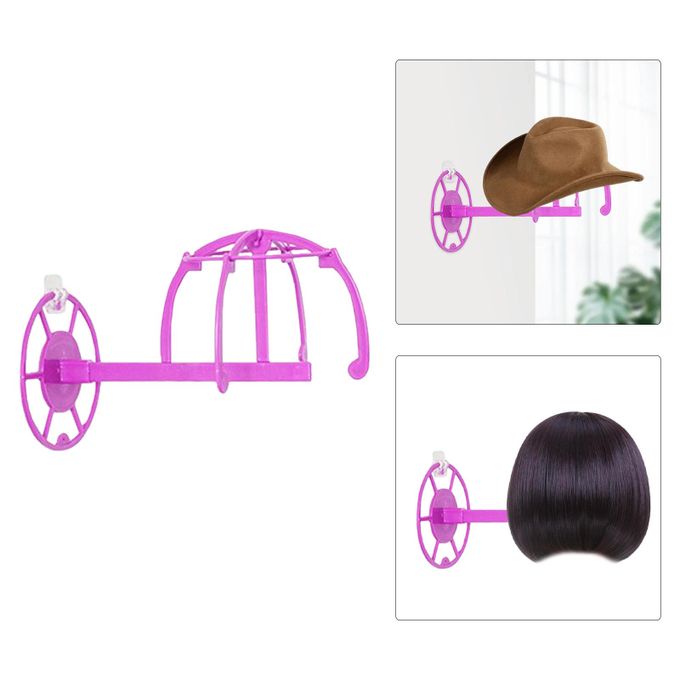 Travelwant Wig Stand Multifunctional Folding Portable Wall-Mounted Wig  Holder Hanging Wig Stands Vertical Wig Hanger for All Wigs and Hats 