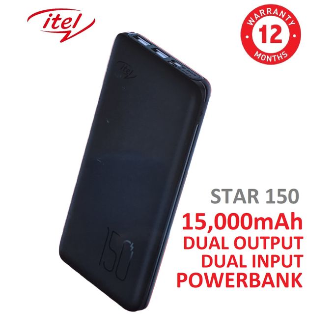 itel 15000mAh Dual Output Fast Charging Power Bank