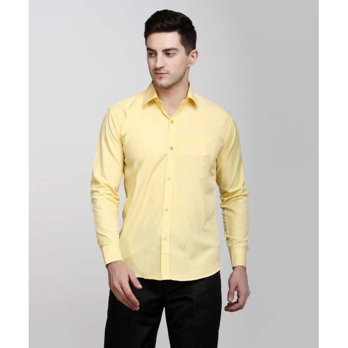 Fashion Men Plain Long Sleeve Cream 
