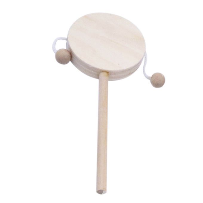 Generic Wooden Rattle-Drum Unfinished Handmade DIY Children Blank