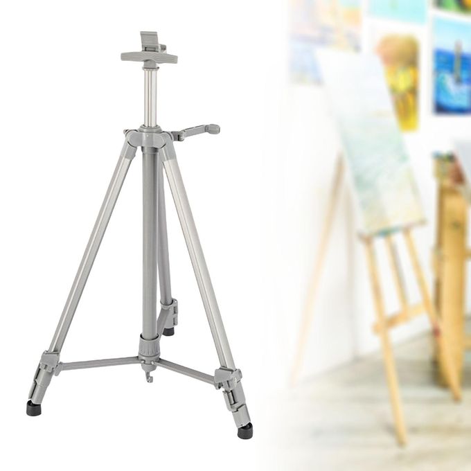 Generic Reinforced Artist Easel Stand, Aluminum Metal Tripod Display Grey