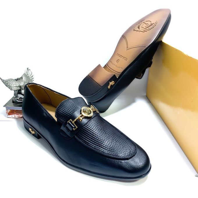 product_image_name-Fashion-Western Men Casual Half Shoe - Leather Loafers - Black-1