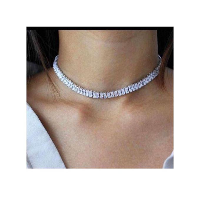 product_image_name-Fashion-Squared Tennis Necklace( Silver )-1