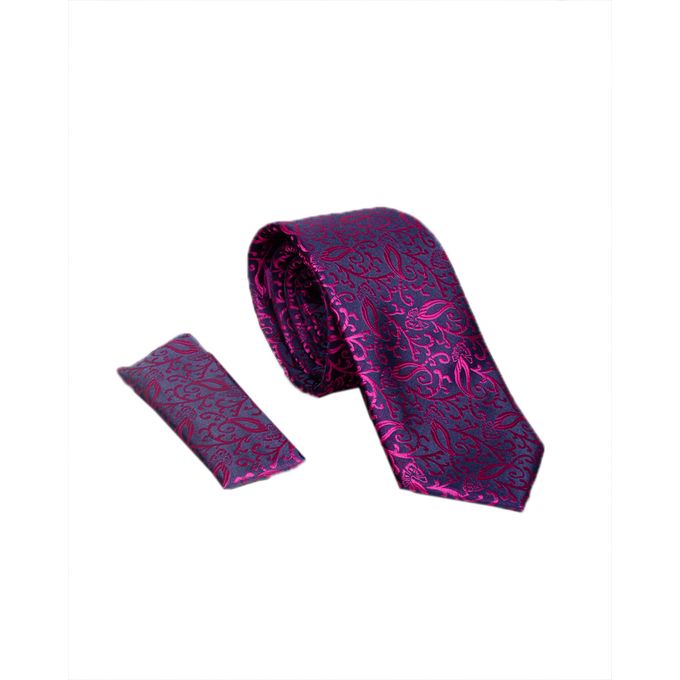 Fashion Vintage Pattern Men Tie And Pocket Square Dark Fucshia Pink Purple Jumia Nigeria