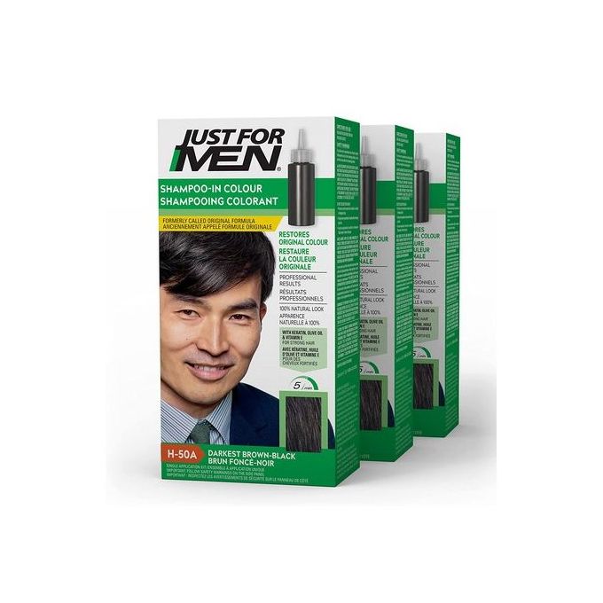 Just For Men Shampoo-In Color Gray Hair Darkest Brown-Black, H50 A Pack 3 |  Jumia Nigeria
