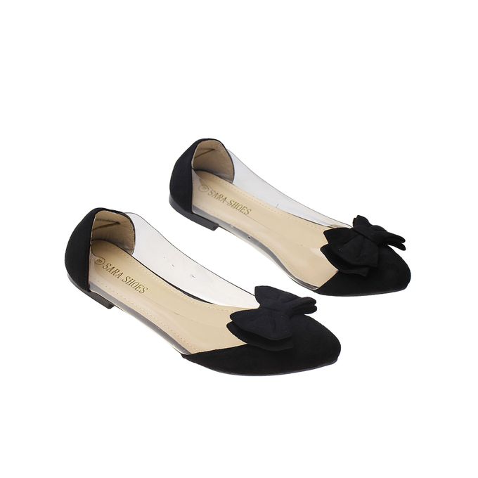 ladies black flat shoes