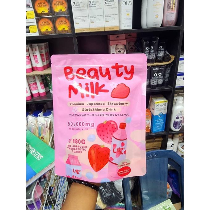 premium japanese strawberry glutathione drink Beauty Milk Premium Japanese Strawberry Glutathione Drink 10 sachet main image 0