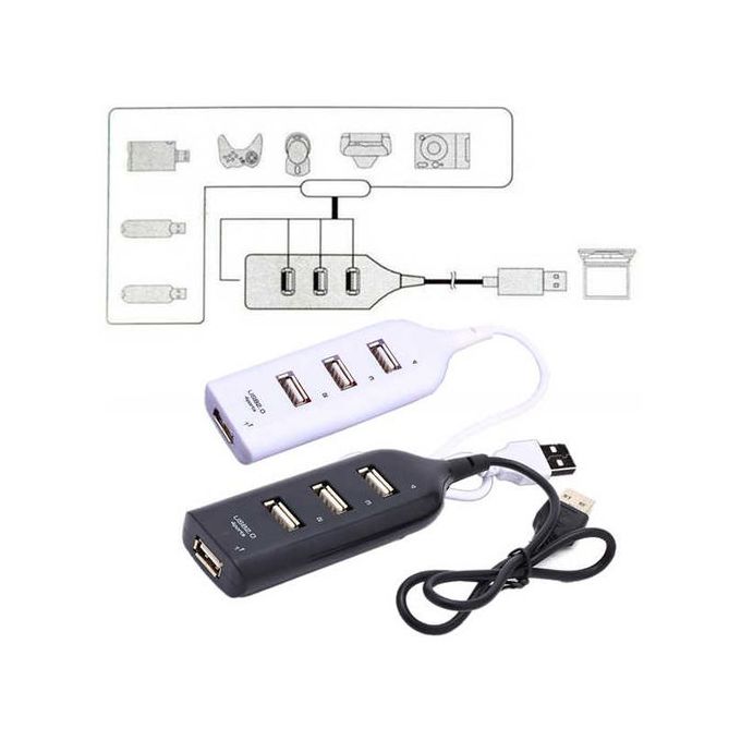 Mini Hi Speed USB Hub 4 Ports White - USB Hub - USB - PC and Mobile