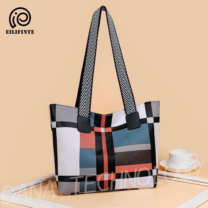 product_image_name-EILIFINTE-B01 Ladies Causal Stylish Shoulder Handbag - Plaid-1