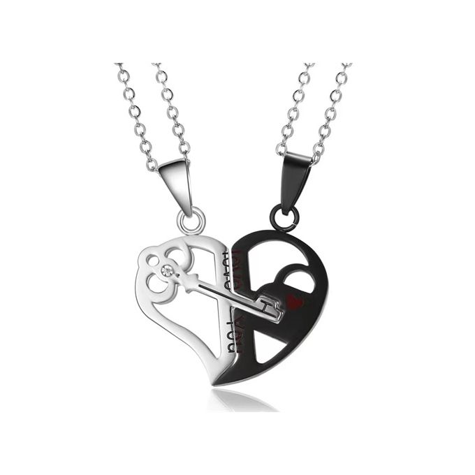 Fashion 1 Pair Of Romantic Couples Necklace Fashion Puzzle Heart