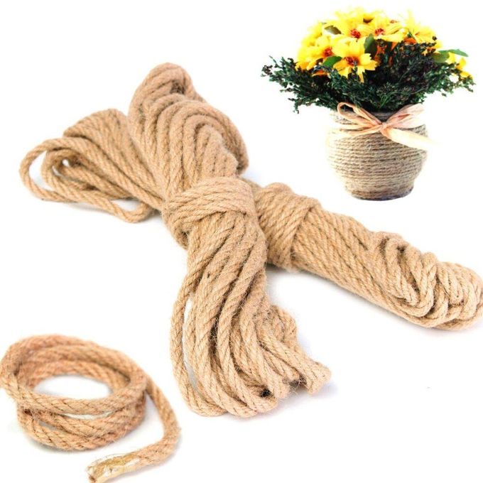 ZEONHAK 5/8 Inch x 36 feet Natural Burlap Jute Twine Rope, Extra Thick  Twisted Manila Hemp Rope 