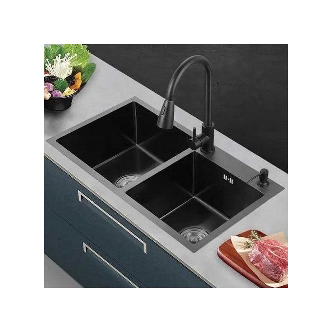 Generic Double Bowl Kitchen Sink Black