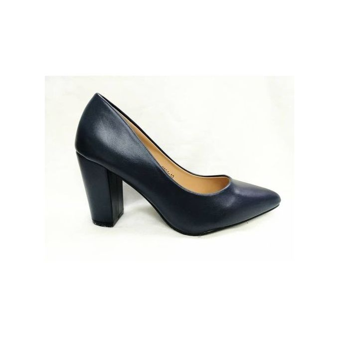 navy blue leather court shoes