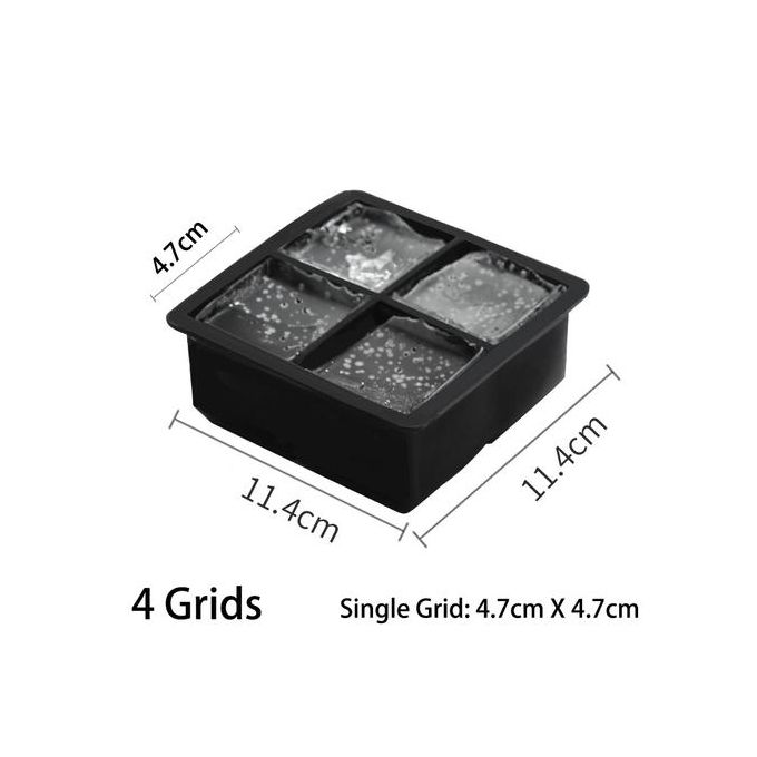 6 Grid Big Ice Tray Mold Food Grade Silicone Ice Cube Mold Square Ice Cube  Tray Mold Bar Pub Wine DIY Ice Cube Maker With Lid - AliExpress