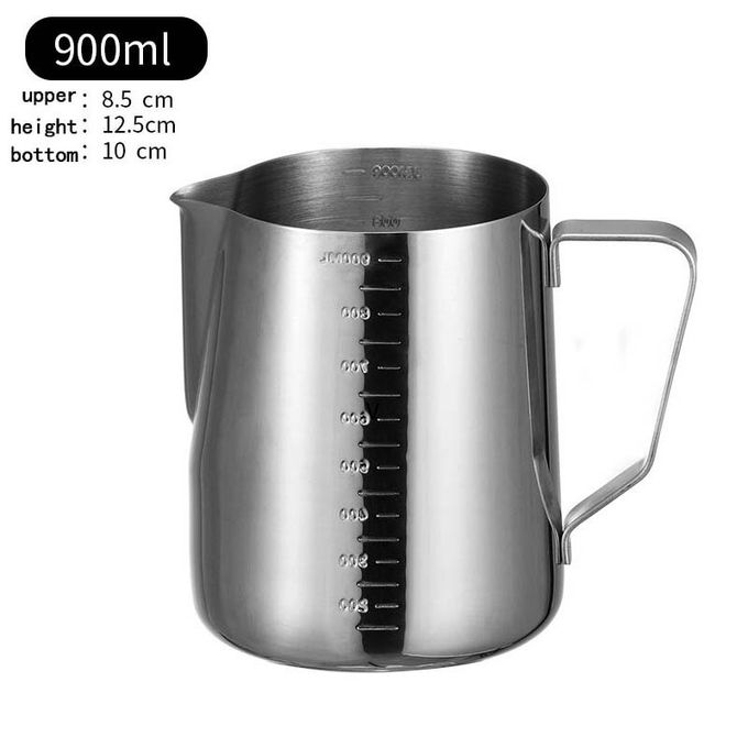 Generic Stainless Steel Frothing Pitcher With Graduated Measuring Cup Jug  Espresso Coffee Milk Frothing Pot 350/550/900ml Latte Art Tool