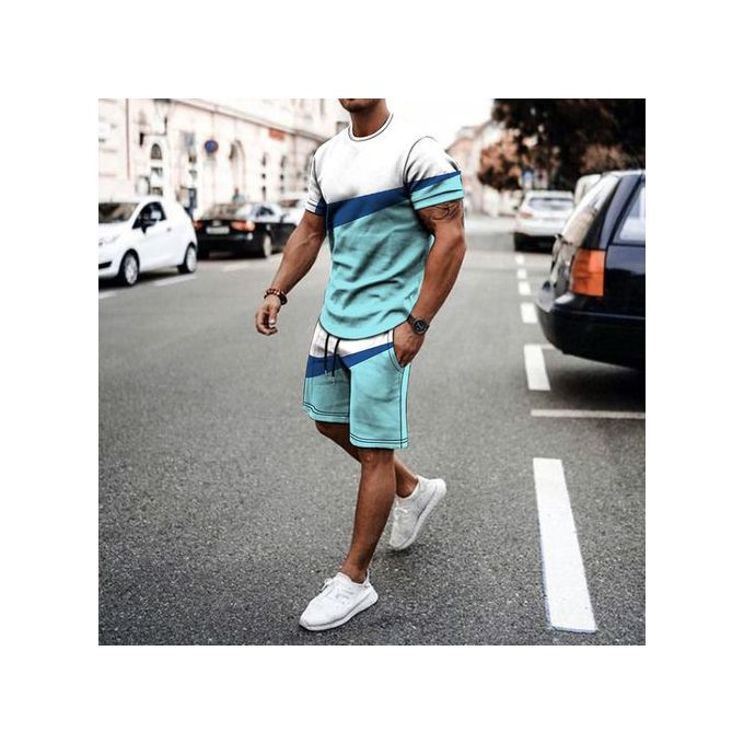 Fashion Men's Oversized Clothes Vintage Tshirt And Shorts Set Men