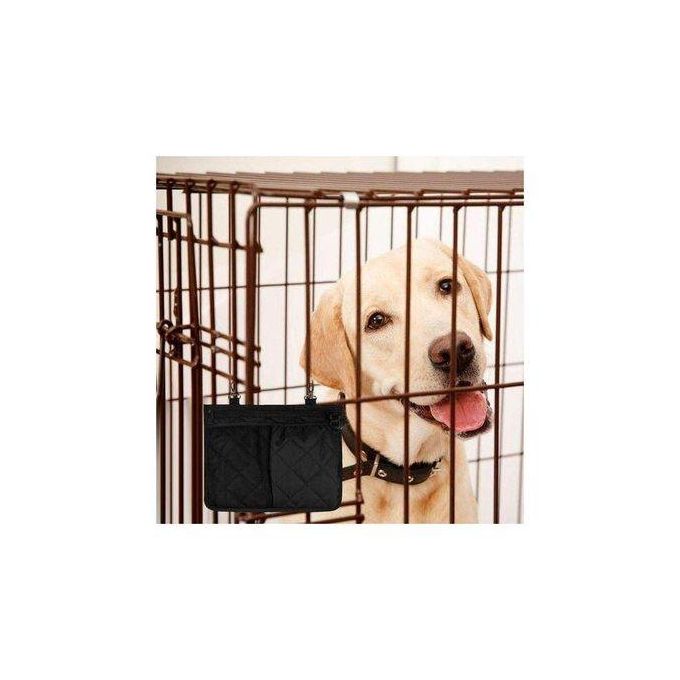 Cat Dog Cage Storage Bag Washable Durable 3 Pockets Food Toy Black