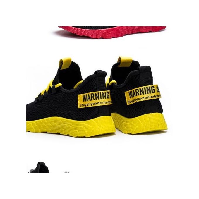 Fashion Men Sneakers - Black And Yellow 