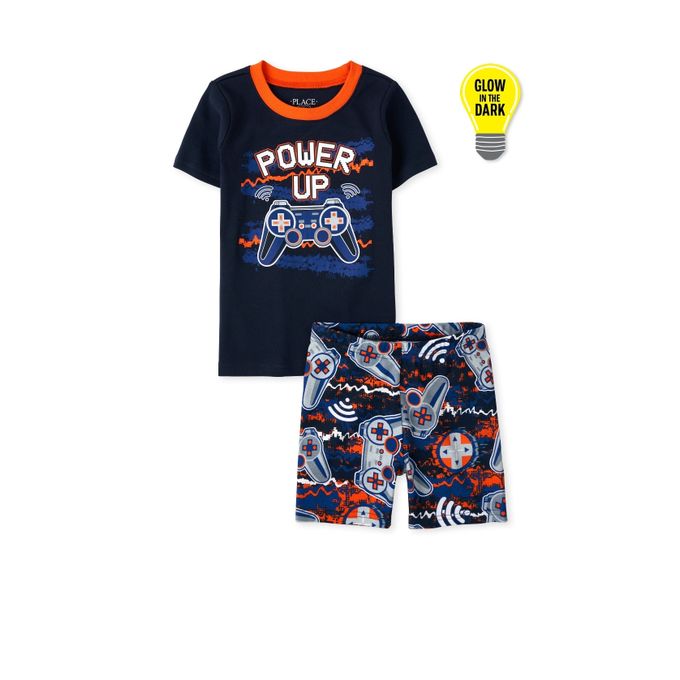 product_image_name-The Children's Place-Boys Power Up Short Sleeve Cotton Snug Fit Pyjamas Sleepwear-1
