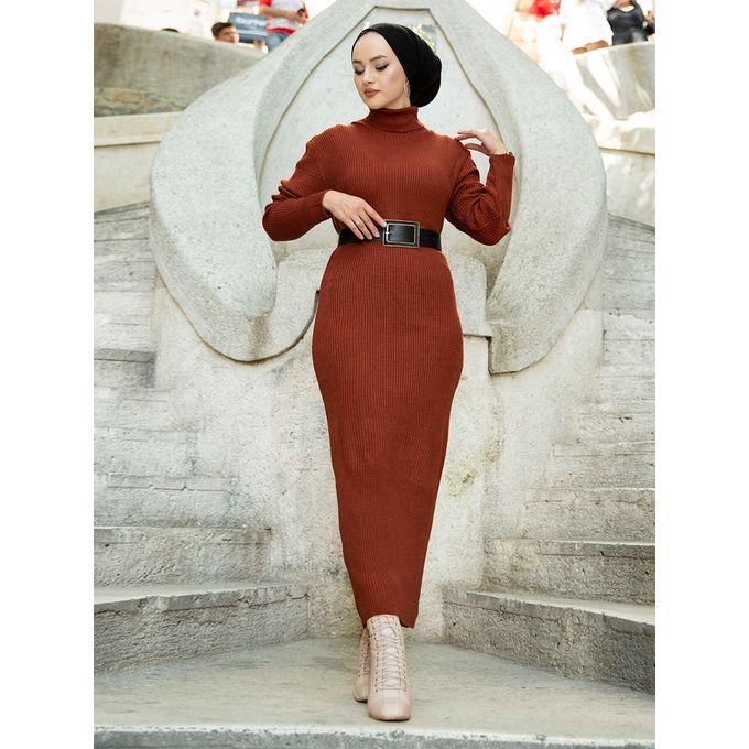 Women Dress New Season Autumn Winter 2 Piece Hijab Knitwear Suit