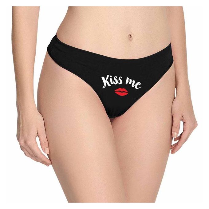 Generic Kiss Me Sexy Lips Oversize Women's Sexy Underwear Pink Peach Panties  For Women Lovely Underpant Women's Intimates Seamless Thong
