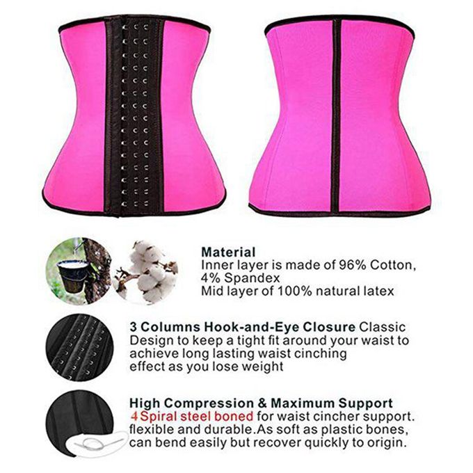 Generic 5 Colors Women Waist Trainer Shaper Cincher Tummy Weight Loss  Slimming Trimming Waist Trainer Fitness Belt Underbust Shapewear Nude 5XL