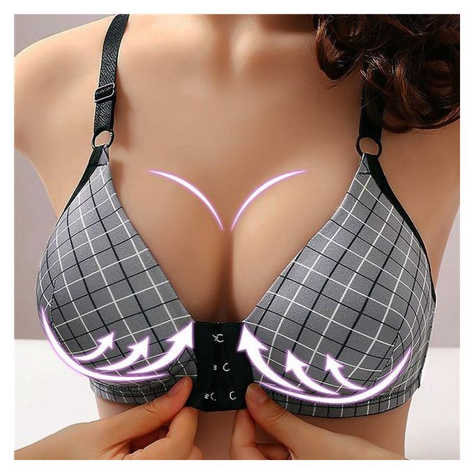 Cheap Sexy Front Closure Bra Women Front Fastening Bra Wireless Bras for  Women Push Up Lingerie Plus Size Brassiere No Steel Ring Bra