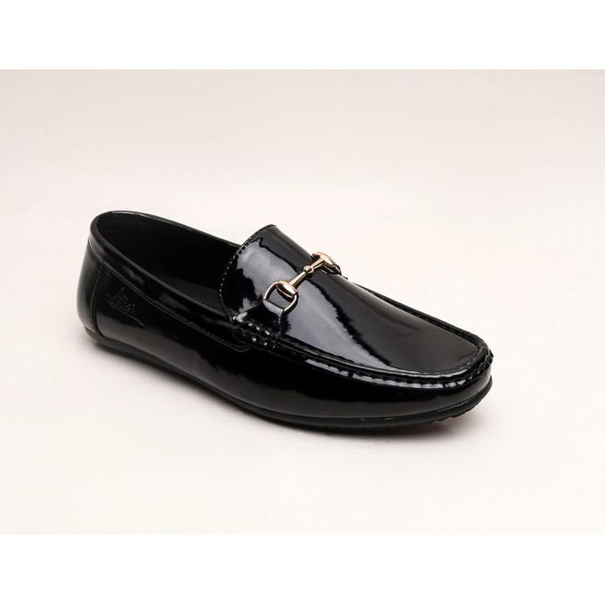black shiny loafers mens