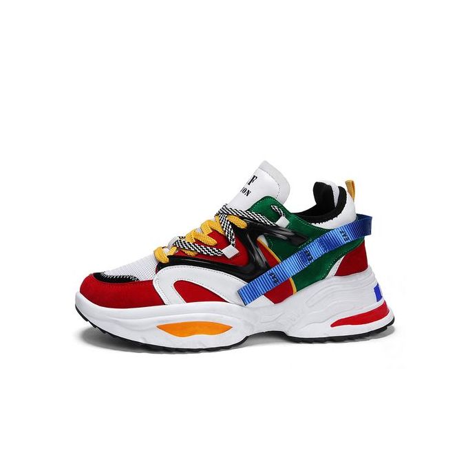 Fashion Men's Colourful Sneakers / Sports Shoes - Red/Multicolor 