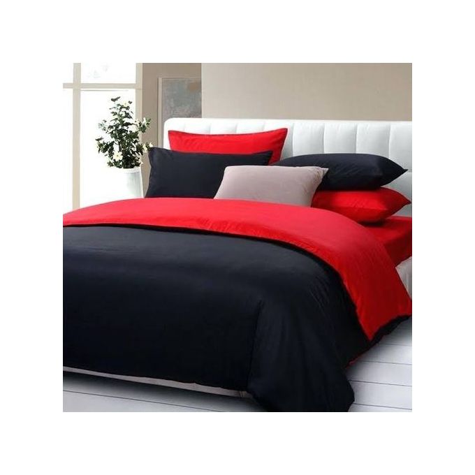 Spice Bedsheets Red Black Duvet Set Plain Beddings Wth Pillow Cases Jumia Nigeria