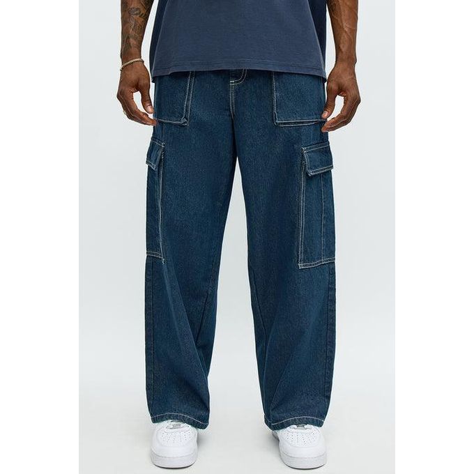 Jaop Dennis Denim A1 Jean Cargo Baggy Pant-Blue