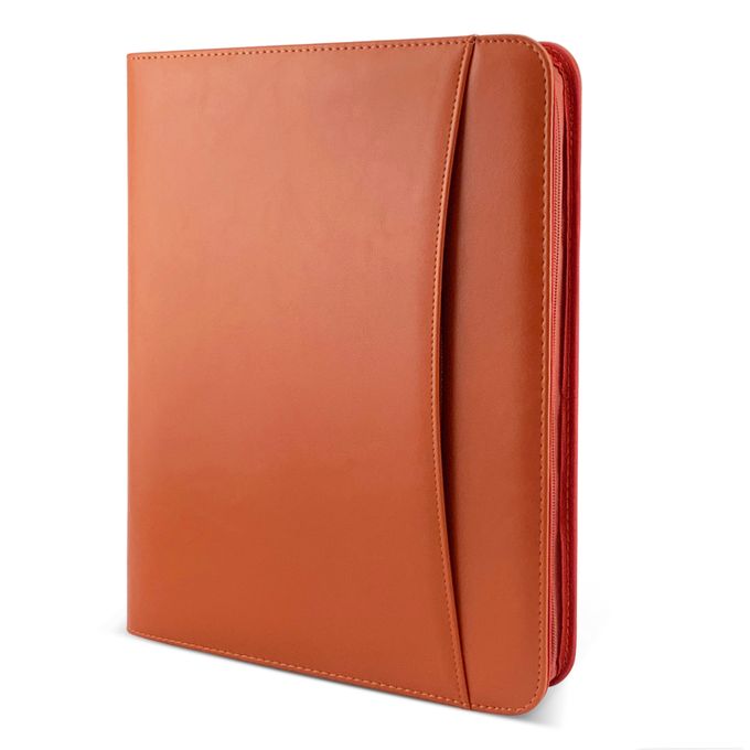 Bisofice Zippered Padfolio A4 PU Leather Portfolio Organizer for