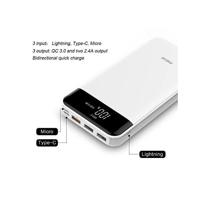 product_image_name-Yoobao-20000 MAh QC 3.0 - Powerful Power Bank With Fast Charging And 3 USB Port With Lightening USB-1