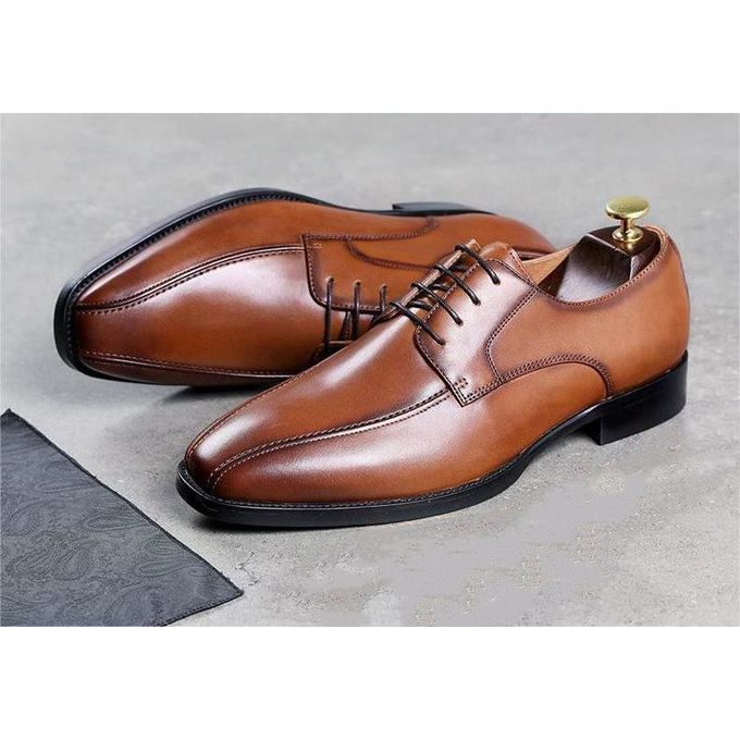 product_image_name-Fashion-Men's Formal Business Glossy Wedding Casual Brogues Leather Shoes Loafers & Slip-Ons - Brown-1