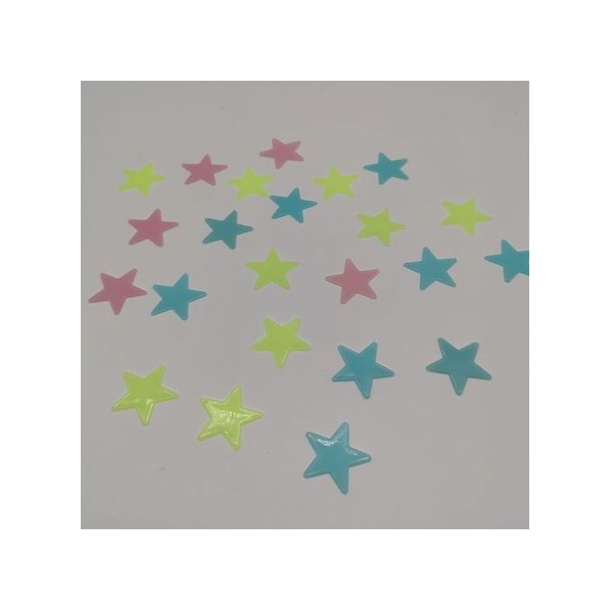 100pcs 3D Stars Glow In The Dark Wall Stickers Luminous