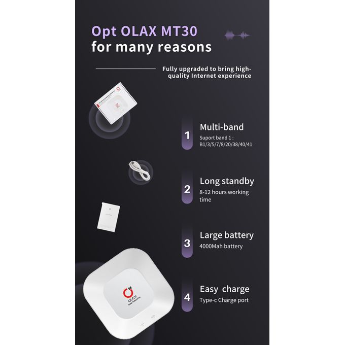 OLAX MT30 150Mbps Pocket Router 4000mah Battery description image 2