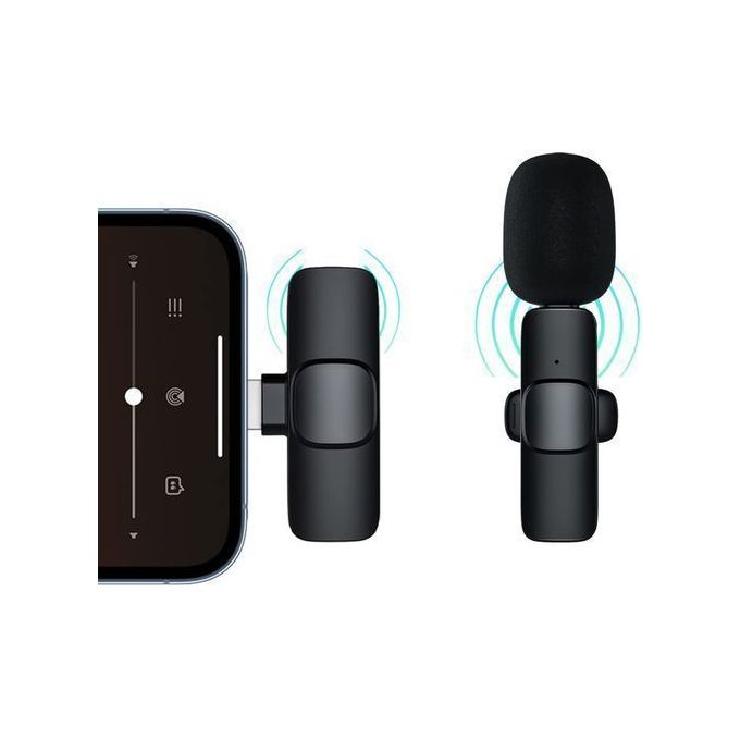 Mini　(NO　For　Microphone　TikTok　Bluetooth)　Stream,　Auto-syncs　Android　K9　Wireless　Devices,　Facebook　APP　Vlog　Or　PlugPlay　Lavalier　Wireless　Live　For　Lapel　Type-c　K9　Microphone　YouTube,　Jumia　Clip-on　Mic　Nigeria