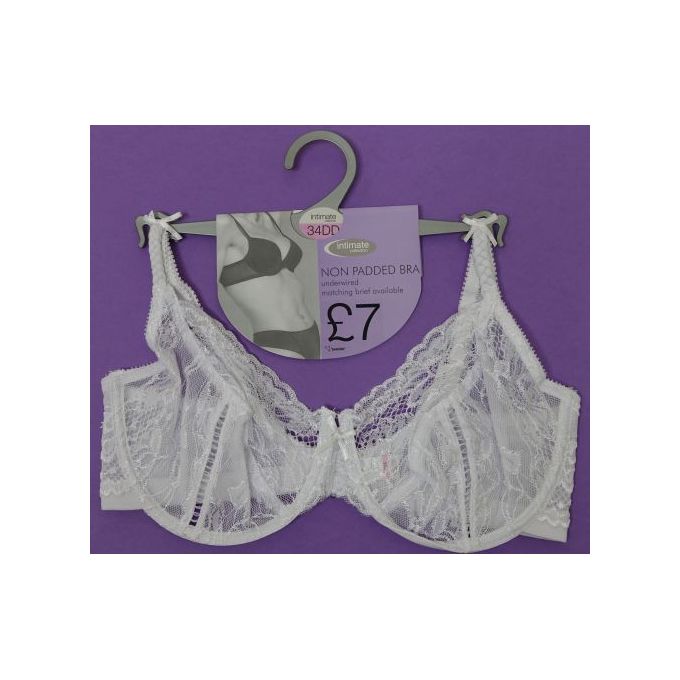 Intimate Ladies Sexy Underwired Non Padded White Sheer Lace Bra